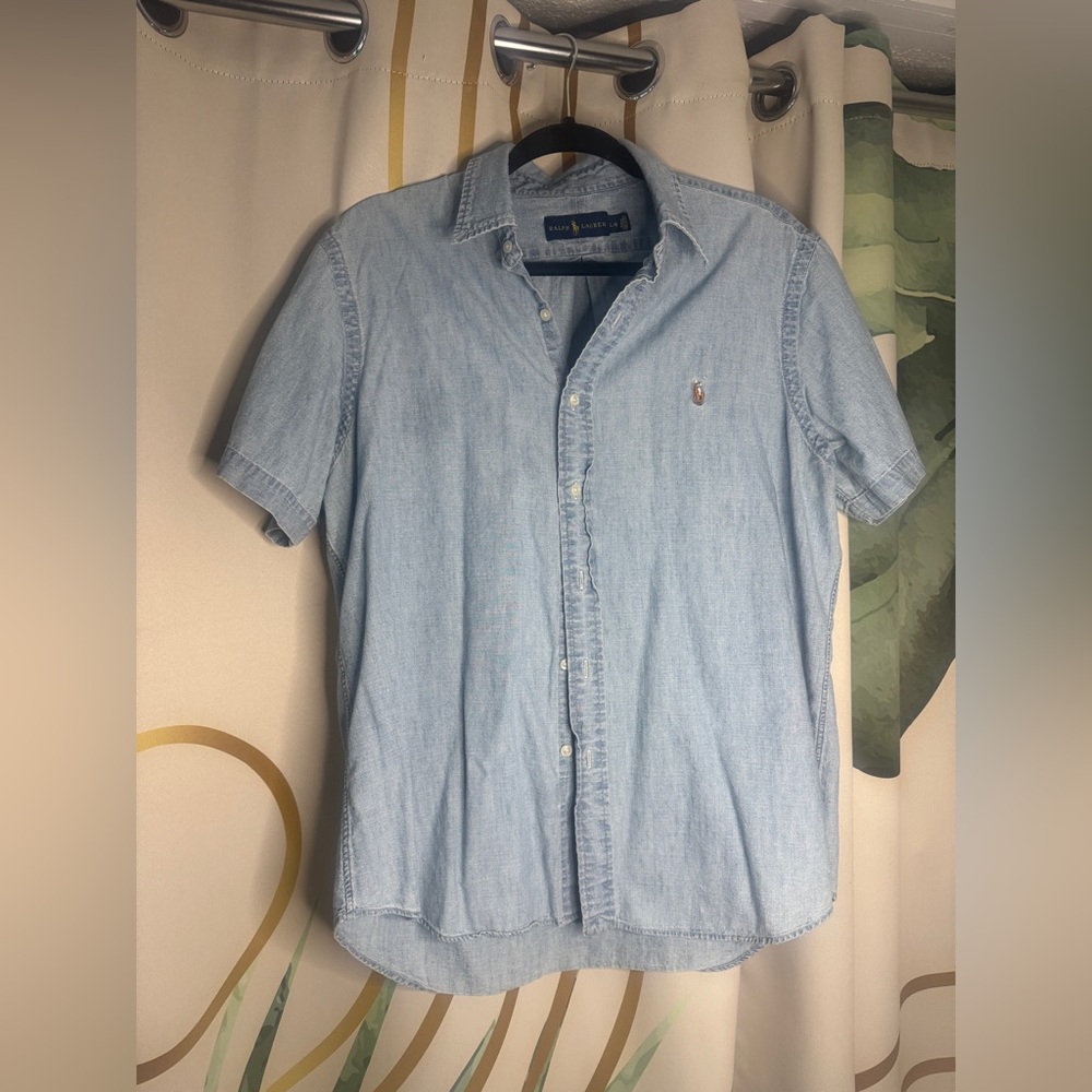 Ralph Lauren Light Blue Short Sleeve Button-Up Shirt